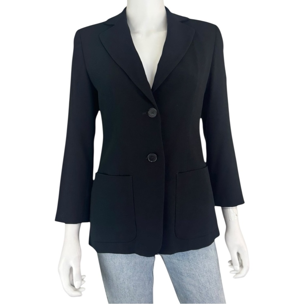 Ann Taylor Black Collared Blazer Size 2P K0657